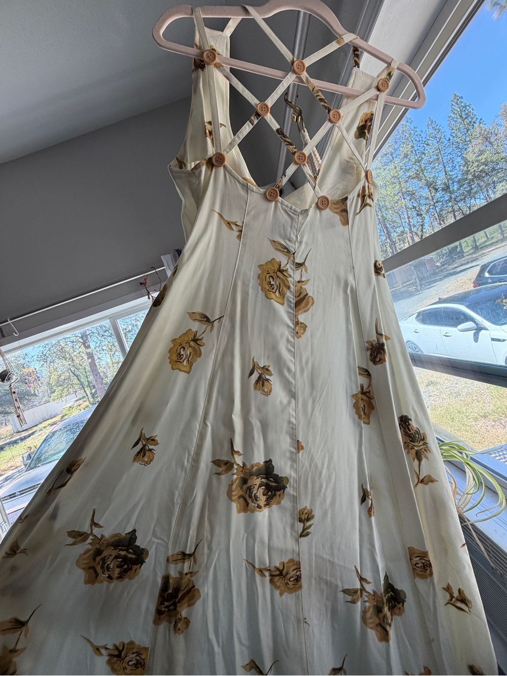 Together Cream Floral Button-Front Sundress - Picture 5 of 5